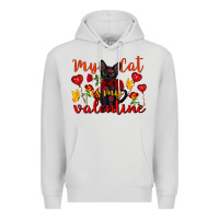Dove Grey my cat is my valentine valentine's day Premium Hoodie - FaDigitalArtStudio