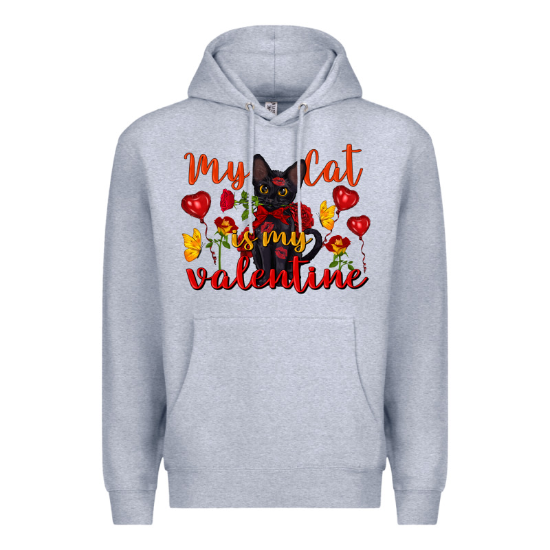 My Cat Is My Valentine Valentine's Day Premium Hoodie by FaDigitalArtStudio | Teevron
