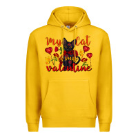 Lemon my cat is my valentine valentine's day Premium Hoodie - FaDigitalArtStudio