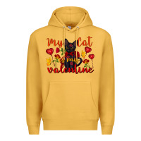 Mustard my cat is my valentine valentine's day Premium Hoodie - FaDigitalArtStudio