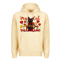 Pina Colada my cat is my valentine valentine's day Premium Hoodie - FaDigitalArtStudio