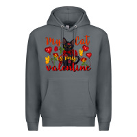 Rock my cat is my valentine valentine's day Premium Hoodie - FaDigitalArtStudio