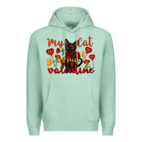 Seafoam my cat is my valentine valentine's day Premium Hoodie - FaDigitalArtStudio