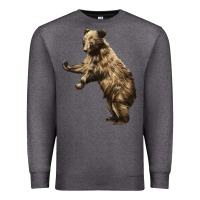 Charcoal Heather Brown Bear Cub Premium Sweatshirt - LillyAllenDesigns