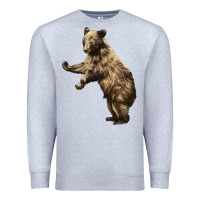 Heather Grey Brown Bear Cub Premium Sweatshirt - LillyAllenDesigns