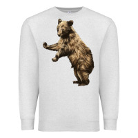 Oatmeal Heather Brown Bear Cub Premium Sweatshirt - LillyAllenDesigns