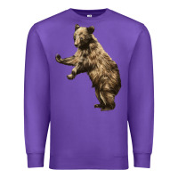 Purple Brown Bear Cub Premium Sweatshirt - LillyAllenDesigns