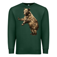 Sports Green Brown Bear Cub Premium Sweatshirt - LillyAllenDesigns