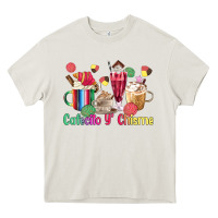 Cream cafecito y chisme coffee cups Heavy Core Tee - MaliasSmallBusiness