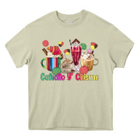 Mossy cafecito y chisme coffee cups Heavy Core Tee - MaliasSmallBusiness