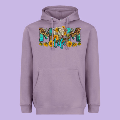 Western Charolais Cow Mom Life Heavyweight Hoodie Designed By Lillyallendesigns