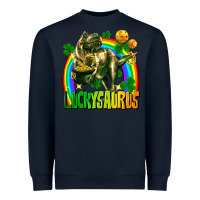 Navy luckysaurus St. Patricks Day Heavyweight Sweatshirt - FaDigitalArtStudio