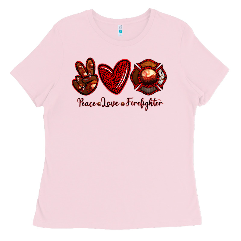 Peace Love Firefighter Ladies Tee by RanaPortraitStore | Teevron