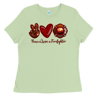 Matcha Peace Love Firefighter Ladies Tee - RanaPortraitStore