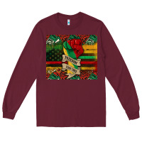 Burgundy juneteenth freedom since 1865 Long Sleeve Tee - CowGirlArtShop