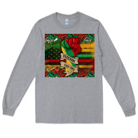 Heather Grey juneteenth freedom since 1865 Long Sleeve Tee - CowGirlArtShop