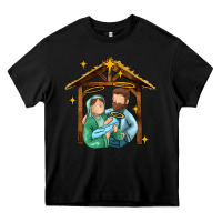 Black jesus newborn oh holy night Heavy Core Tee - MaliasSmallBusiness