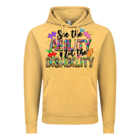 Vintage Mustard see the ability not the disability nca Vintage Hoodie - NancyCooperArtShop