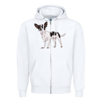 White chihuahua Zipper Hoodie - LillyAllenDesigns