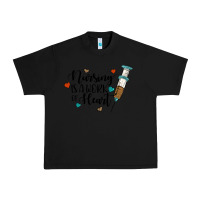 Black nursing i̇s a work of heart Urban Heavy Tee - JahusDesignShop