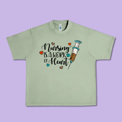 Nursing İs A Work Of Heart Urban Heavy Tee Designed By Jahusdesignshop