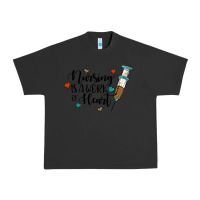 Pigment Black nursing i̇s a work of heart Urban Heavy Tee - JahusDesignShop