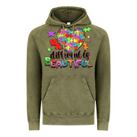 Vintage Olive Different is beautiful Vintage Hoodie - NancyCooperArtShop