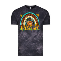 Cloud Black Hello Fall with Rainbow Vintage Tee - texasbilliewilder