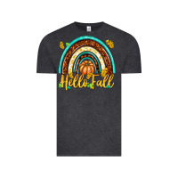 Vintage Black Hello Fall with Rainbow Vintage Tee - texasbilliewilder