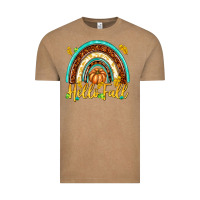 Vintage Coffee Hello Fall with Rainbow Vintage Tee - texasbilliewilder