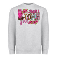 Heather Grey small town girl with flowers bbs Heavyweight Sweatshirt - BundleAndBundleShop
