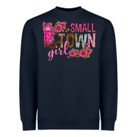 Navy small town girl with flowers bbs Heavyweight Sweatshirt - BundleAndBundleShop
