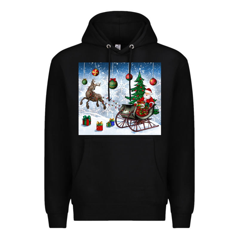 Christmas Santa Deer And Presents Premium Hoodie by BundleAndBundleShop | Teevron