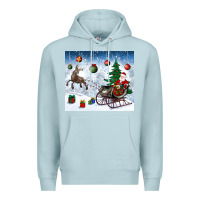 Blue Mist christmas santa deer and presents Premium Hoodie - BundleAndBundleShop