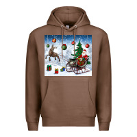 Chestnut christmas santa deer and presents Premium Hoodie - BundleAndBundleShop