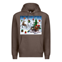 Coffee christmas santa deer and presents Premium Hoodie - BundleAndBundleShop