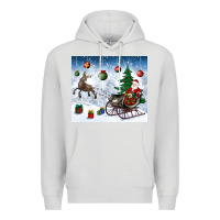 Dove Grey christmas santa deer and presents Premium Hoodie - BundleAndBundleShop