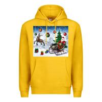Lemon christmas santa deer and presents Premium Hoodie - BundleAndBundleShop