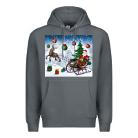 Rock christmas santa deer and presents Premium Hoodie - BundleAndBundleShop