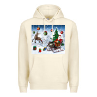Sandshell christmas santa deer and presents Premium Hoodie - BundleAndBundleShop