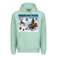 Seafoam christmas santa deer and presents Premium Hoodie - BundleAndBundleShop