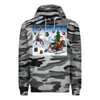 Slate Camo christmas santa deer and presents Premium Hoodie - BundleAndBundleShop