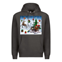Smoke christmas santa deer and presents Premium Hoodie - BundleAndBundleShop