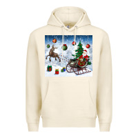 Tofu christmas santa deer and presents Premium Hoodie - BundleAndBundleShop