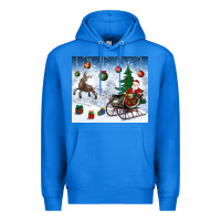 True Royal christmas santa deer and presents Premium Hoodie - BundleAndBundleShop