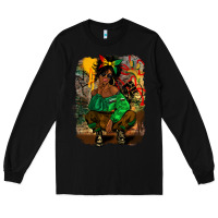 Black juneteenth black woman fashion girl Long Sleeve Tee - CowGirlArtShop