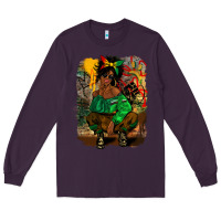 Plum juneteenth black woman fashion girl Long Sleeve Tee - CowGirlArtShop