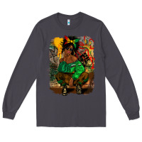 Smoke juneteenth black woman fashion girl Long Sleeve Tee - CowGirlArtShop