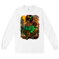 White juneteenth black woman fashion girl Long Sleeve Tee - CowGirlArtShop