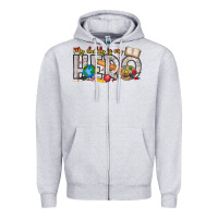 Heather Grey My Daddy is my Hero Teacher Zipper Hoodie - CowhideDigitalArt